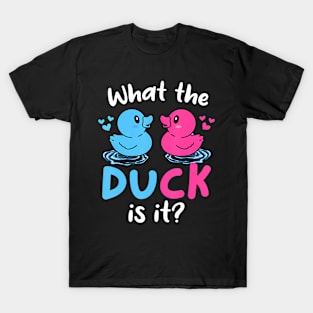 What the ducks is it Baby Gender reveal party baby shower T-Shirt